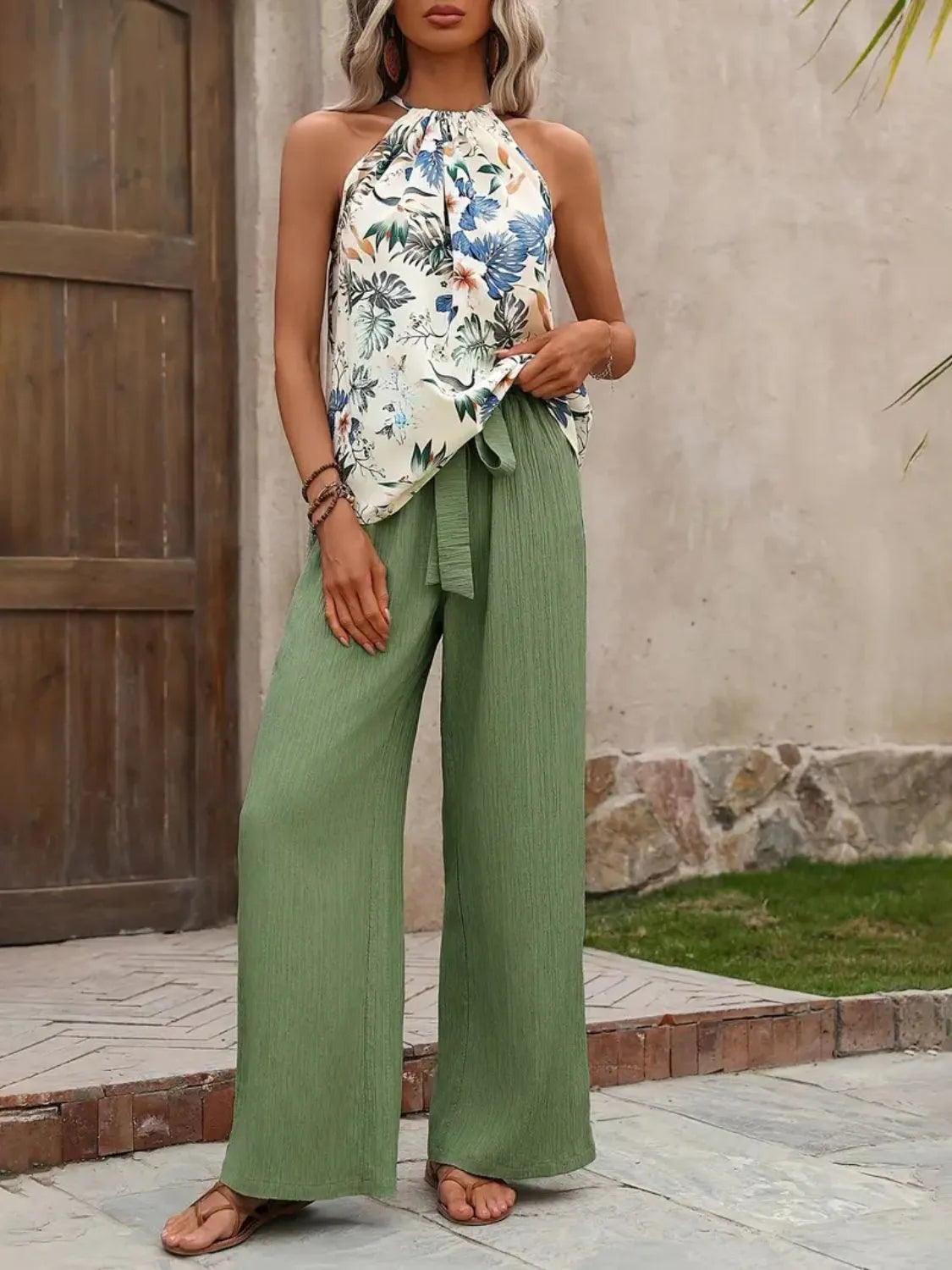Printed Tank Top and Wide Leg Pants Set product image 17