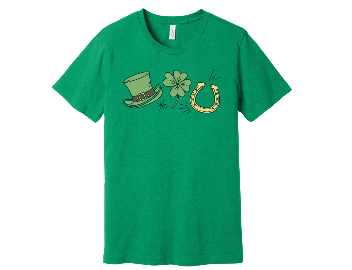 Irish Hat, Clover and Horseshoe Shirt