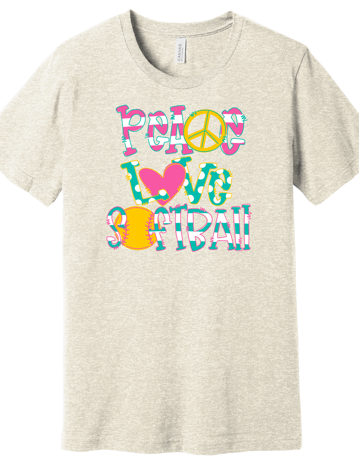 Peace, Love & Softball Shirt product image 2