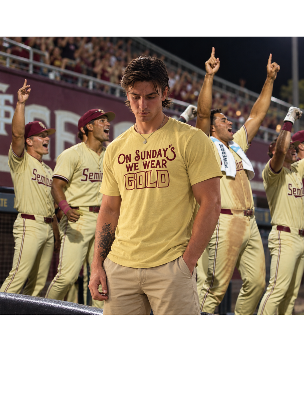 On Sunday's we wear Gold Shirt product image 1