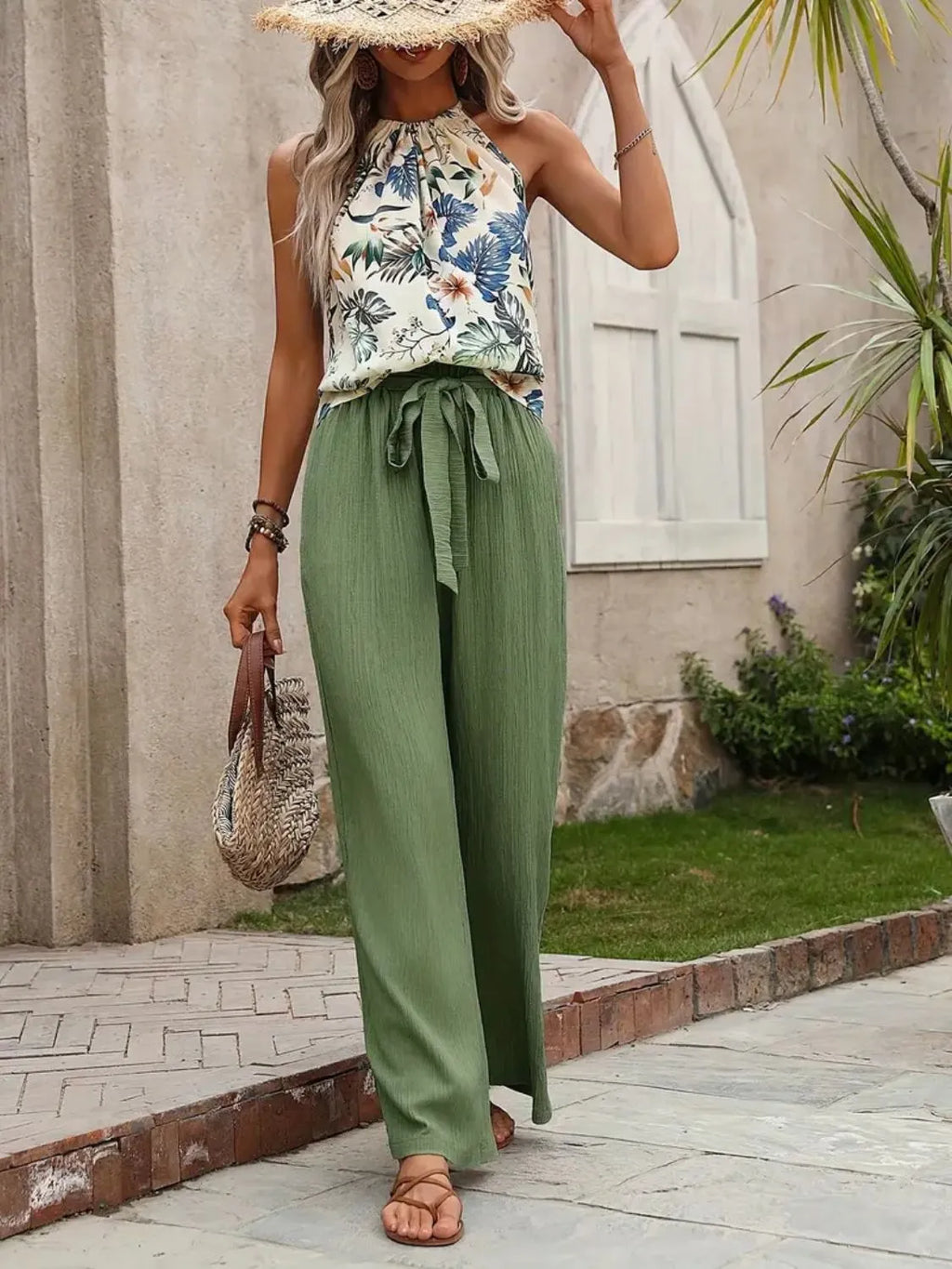 Printed Tank Top and Wide Leg Pants Set product image 21