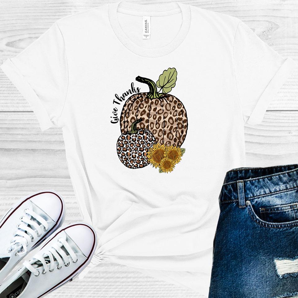 Give Thanks Leopard Pumpkins Graphic Tee product image 1