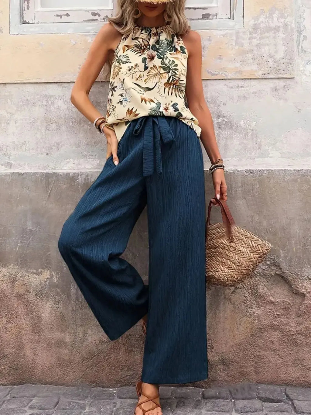 Printed Tank Top and Wide Leg Pants Set product image 15