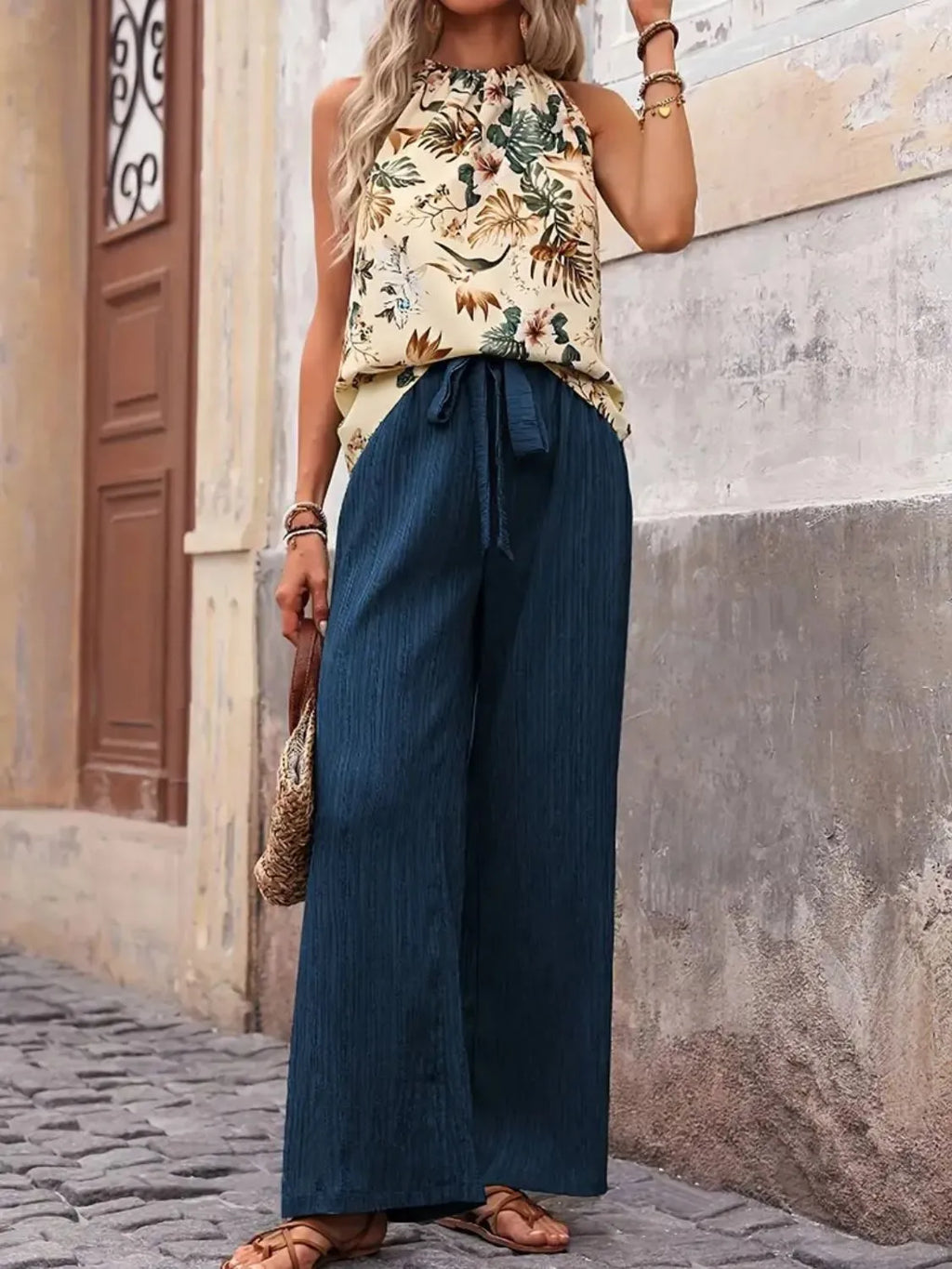 Printed Tank Top and Wide Leg Pants Set product image 13