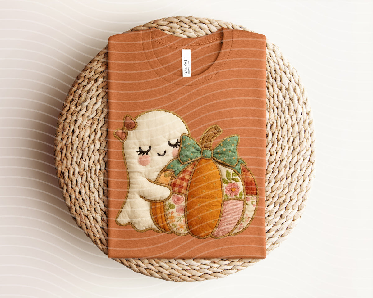 Quilted Ghost Pumpkin Graphic Tee product image 1