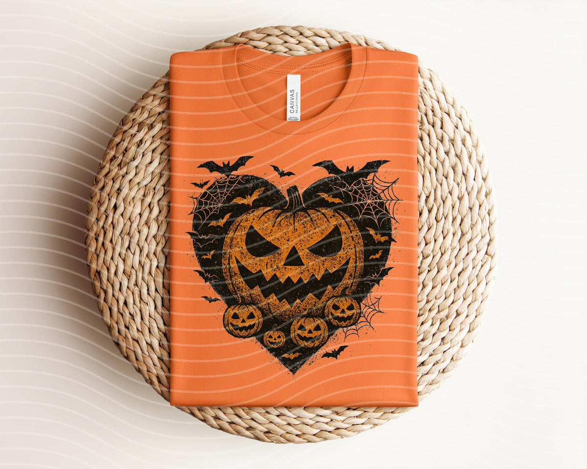 Scary Pumpkin Heart Graphic Tee product image 1