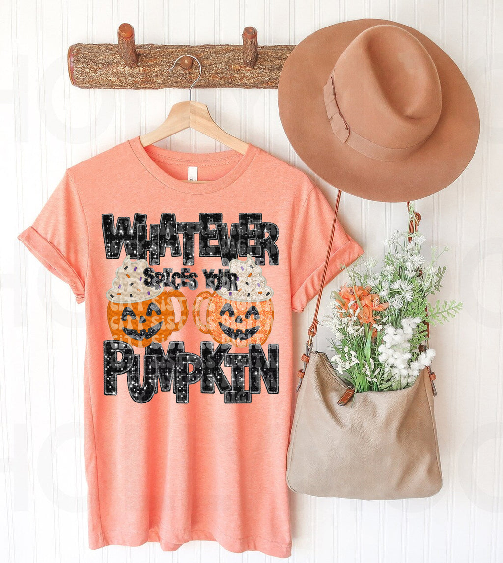 Whatever Spices Your Pumpkin Faux Glitter Graphic Tee product image 2