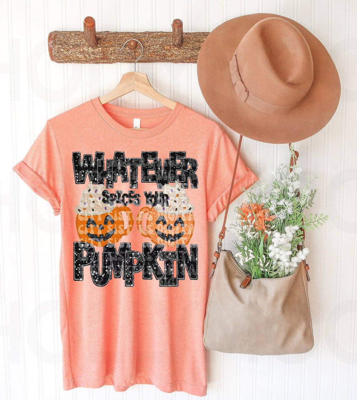 Whatever Spices Your Pumpkin Faux Glitter Graphic Tee product image 2