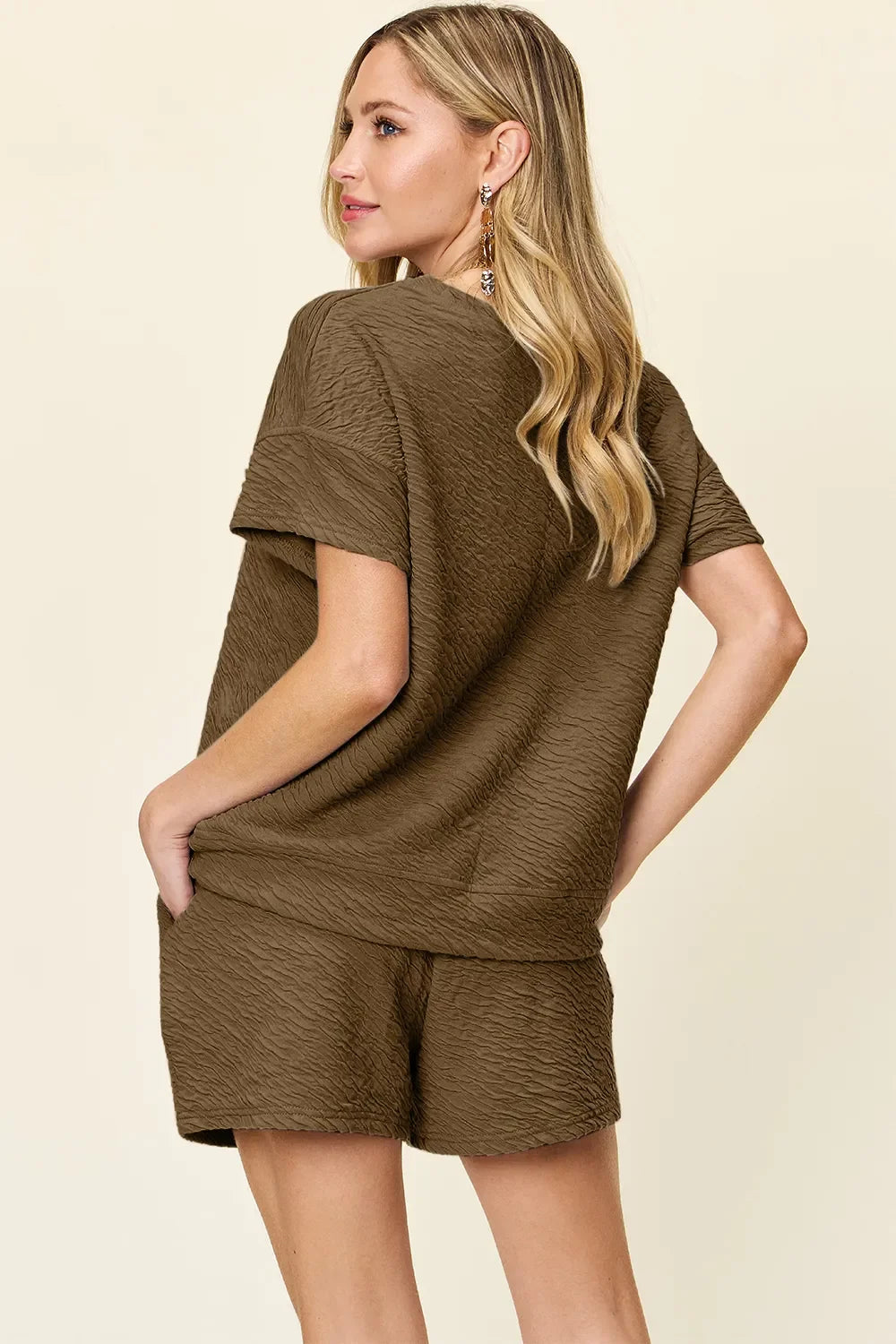 Double Take Full Size Texture Short Sleeve T-Shirt and product image 15