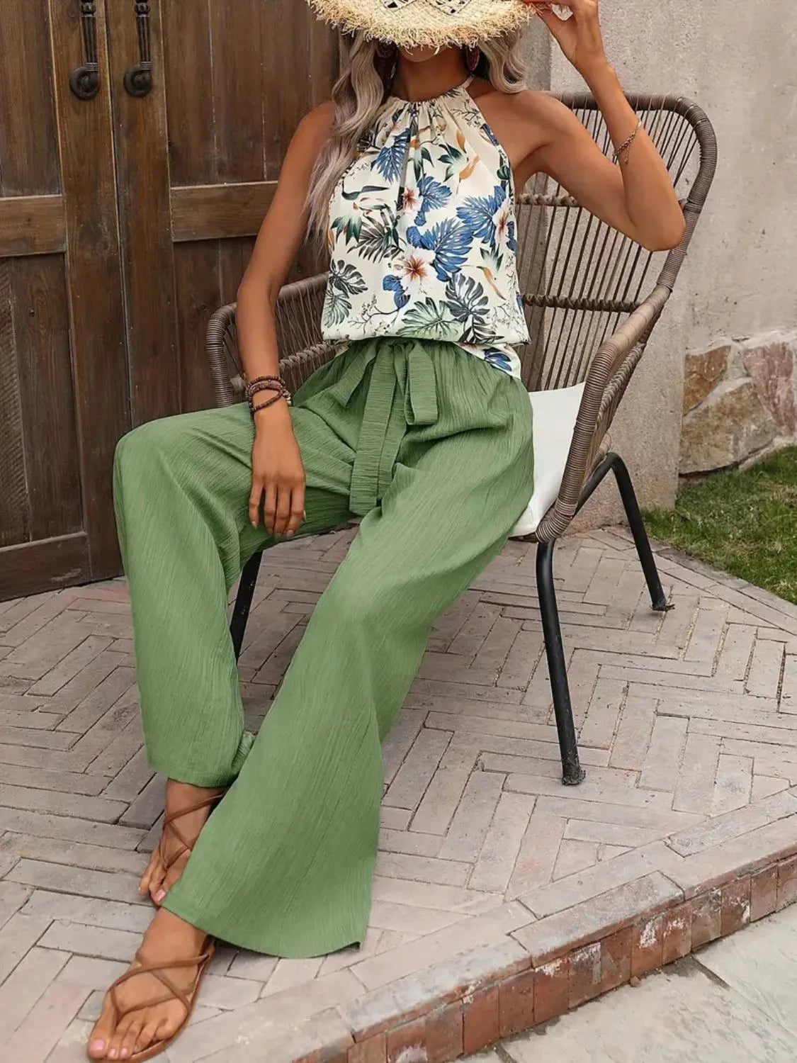 Printed Tank Top and Wide Leg Pants Set product image 22