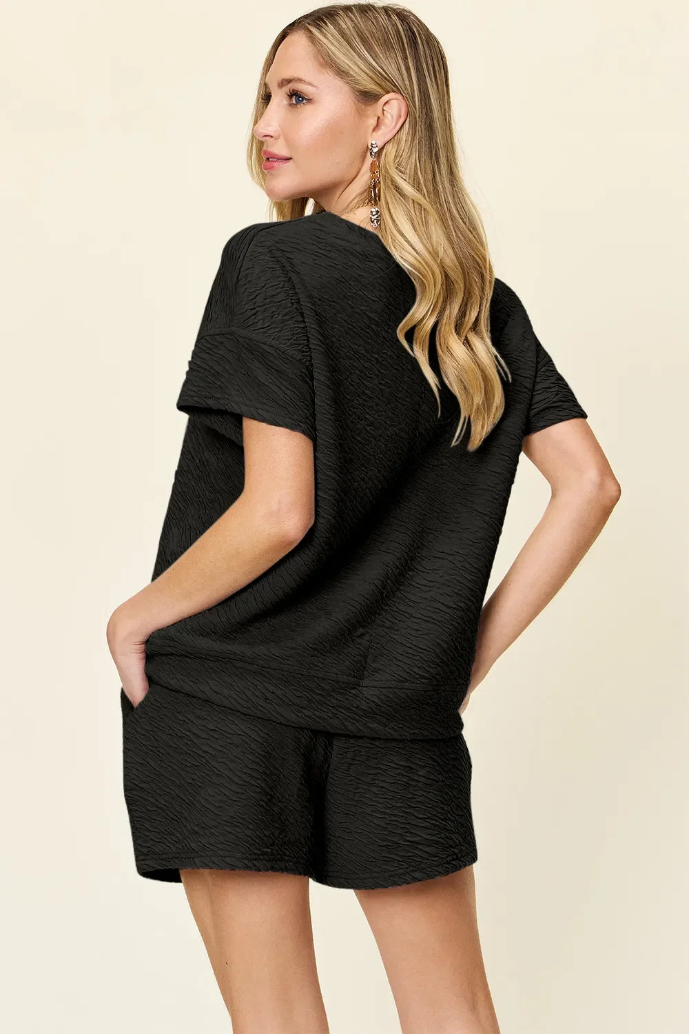 Double Take Full Size Texture Short Sleeve T-Shirt and product image 28