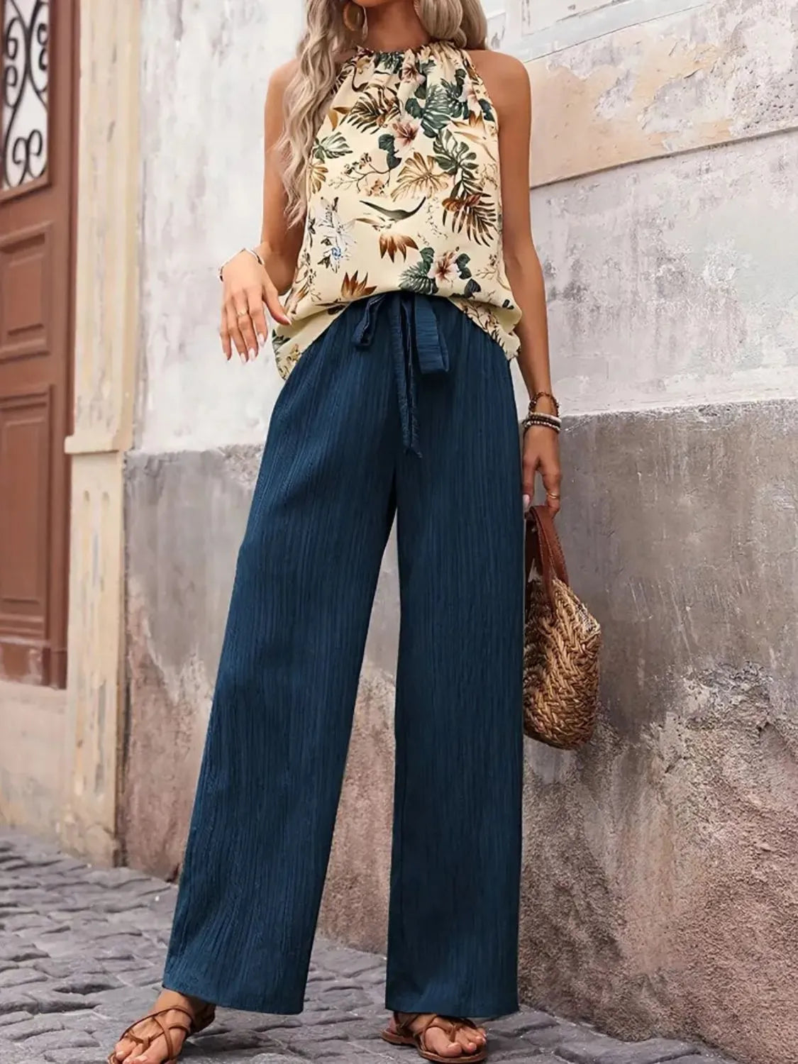 Printed Tank Top and Wide Leg Pants Set product image 12