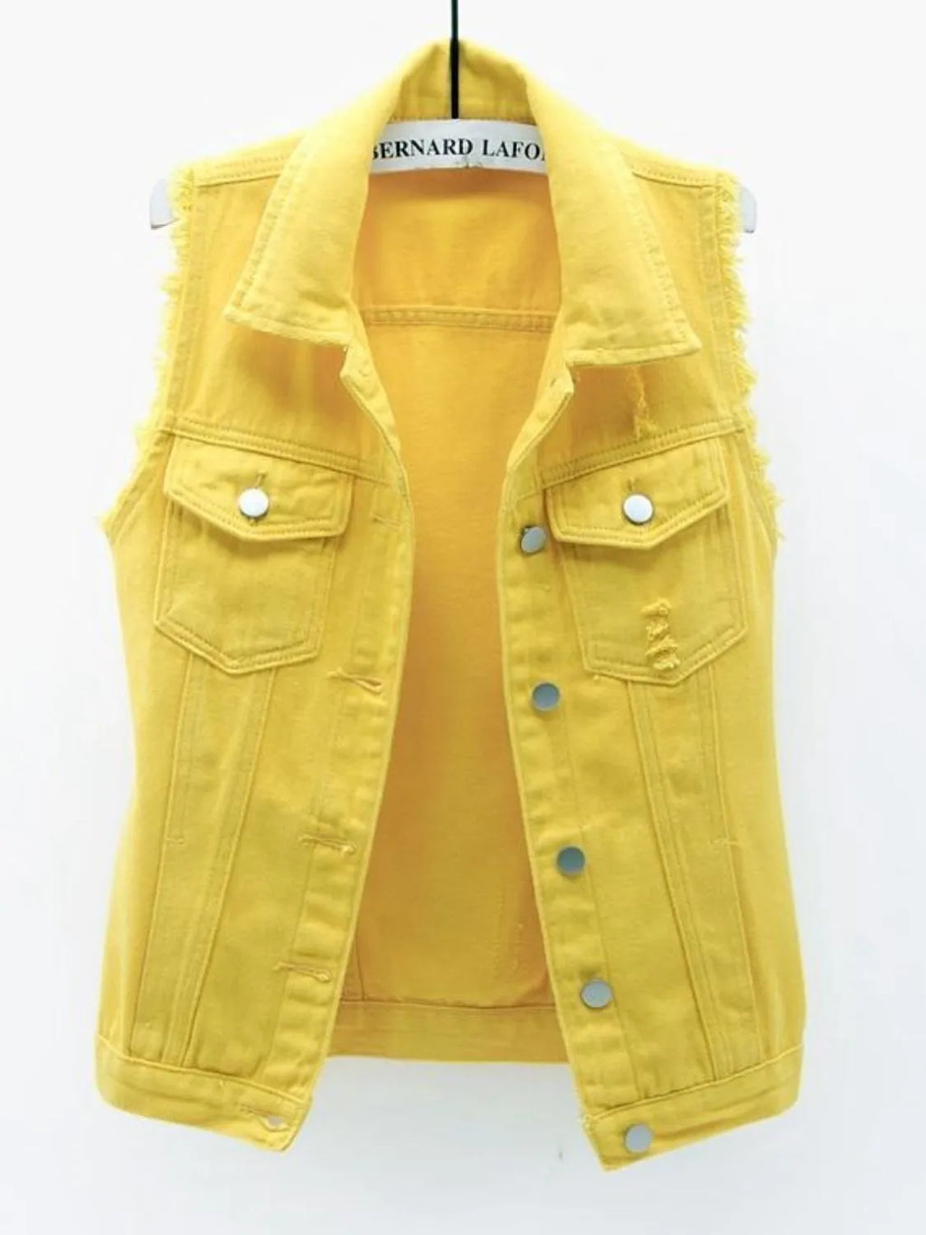 Full Size Sleeveless Frayed Denim Vest Jacket Plus product image 13