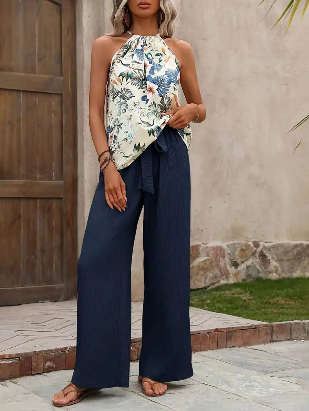 Printed Tank Top and Wide Leg Pants Set product image 27