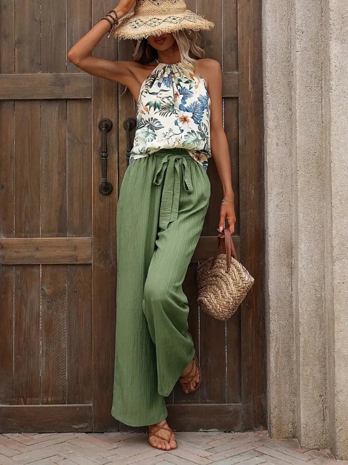Printed Tank Top and Wide Leg Pants Set product image 18