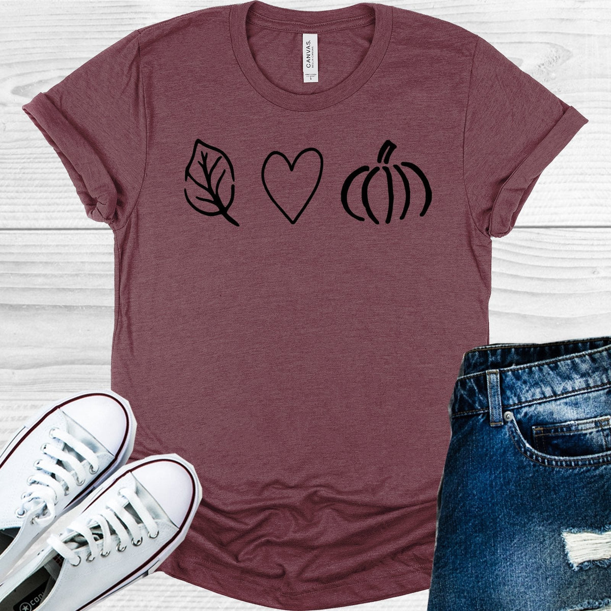 Leaf Heart Pumpkin Graphic Tee product image 1